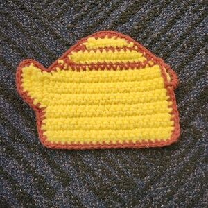 Handmade Yellow and Brown Teapot Potholder